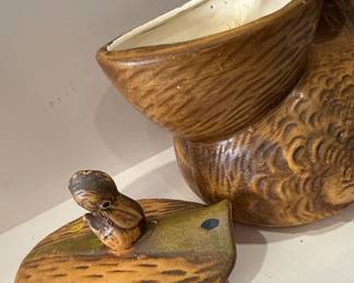 Ceramic Pelican Candy Dish with Baby Bird