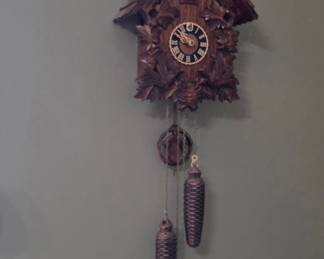Anton Schneider Cuckoo Clock with Leaves and Birds