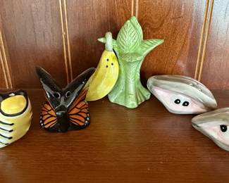 Ceramic Animal and Fruit Salt and Pepper Shakers