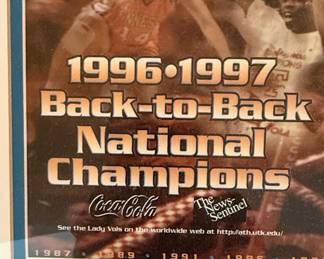 University of Tennessee Lady Volunteers BacktoBack National Champions Commemorative Prints