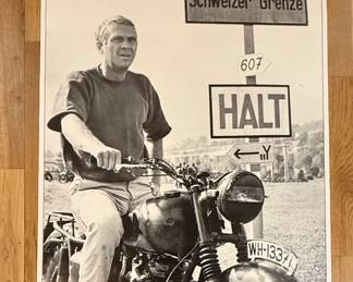 "The Great Escape" Movie Poster Steve McQueen on Motorcycle