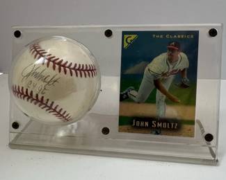 John Smoltz Autographed Baseball with Card