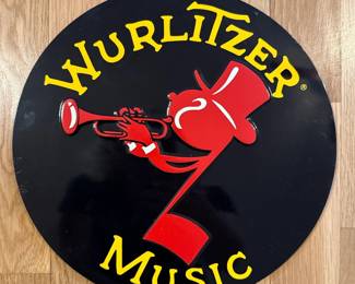 Wurlitzer Music Metal Sign