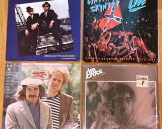 Collection of Classic Rock, Pop, and Soul Vinyl Records