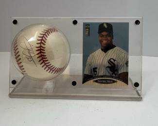 Frank Thomas Autographed Baseball with Card