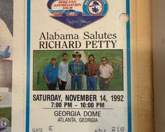 Richard Petty Autographed Photo and Alabama Salutes Richard Petty Event Ticket