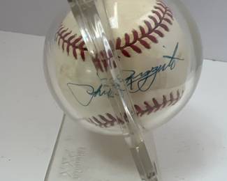 Phil Rizzuto Signed Baseball Topps and Card