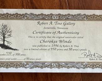 Robert A. Tino Cherokee Winds Limited Edition Print