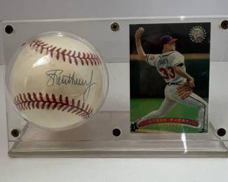 Steve Avery Signed Baseball and Trading Card