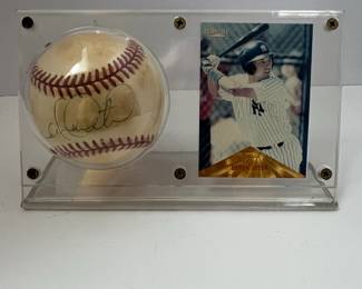 Derek Jeter Signed Baseball and Pinnacle Card