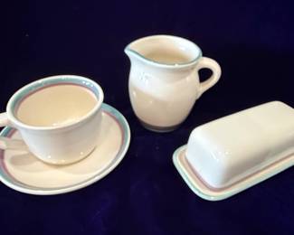 PF Manufacturing Creamer, Sugar Bowl Butter Dish Set