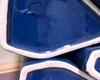 Set of Rodolfo Padilla Ceramic Mugs with Wooden Holder