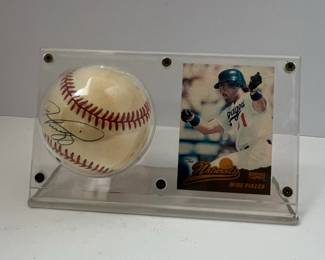 Mike Piazza Autographed Baseball and Card