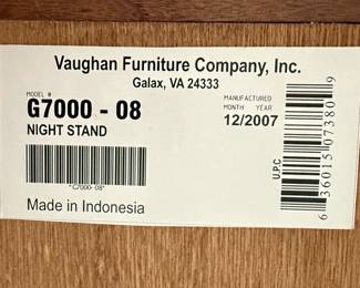 Vaughan Furniture Company Bedroom Set