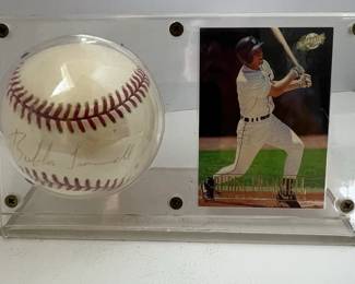 Bubba Trammell Signed Baseball  and Fleer Card