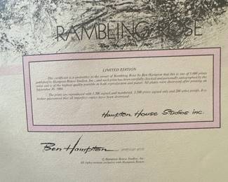 "Rambling Rose" Limited Edition Print by Ben Hampton