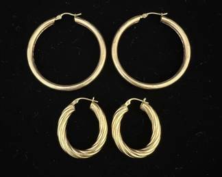 Textured and Twisted Hoop Earrings Set