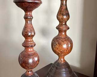 Wooden Candlesticks Set