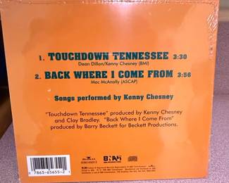 University of Tennessee Vols John Ward Tribute Kenny Chesney CD and Player Beverage Bottle