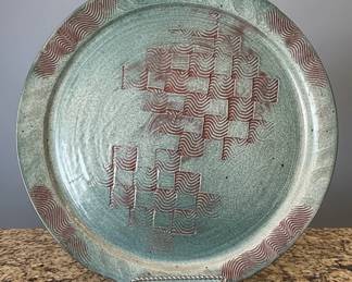 Ceramic Charger Plate with Woven Pattern