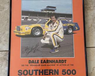 Dale Earnhardt Wrangler Jeans Machine Southern Signed Poster