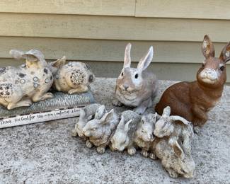 Assorted Resin Garden Statues - Frogs, Angels, Safari Animals