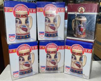 Collection of six Budweiser Steins from the 88 Olympics