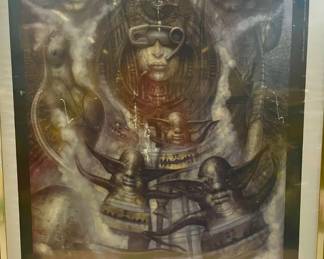 HR Ginger signed poster. He designed the alien from the movie Alien.