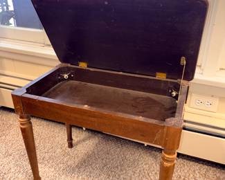 Vtg Piano Bench w/Turned Legs!