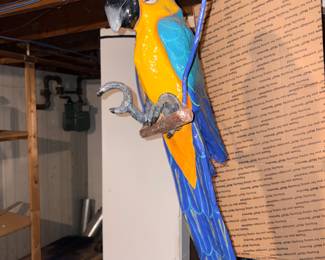 Paper Mache Parrot w/Perch!