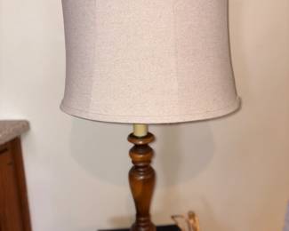 Wood Lamps w/Linen Shades!
