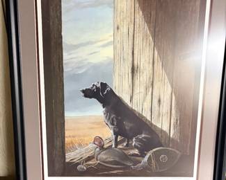 Framed, Signed and Numbered Print of Dog by Burton E. Moore!