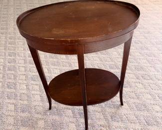 Vtg Mersman Mahogany Hepplewhite Style Oval Tiered Table!