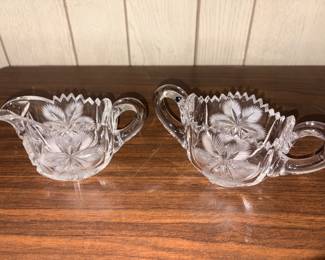 American Brilliant Sawtooth Cream & Sugar!