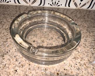 Vtg Heavy Glass Ashtray!