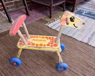 Playskool 1960s Wooden Giraffe Scooter!