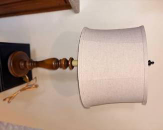 Wood Lamps w/Linen Shades!