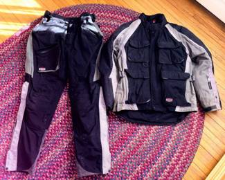 Technical Performance Gear FirstGear Men’s Size L Biker Jacket Knox Protection Engineered Teramid & Pants Size 36!