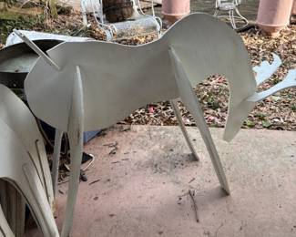 Wood reindeer display