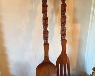 Wooden spoon and fork