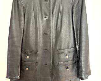 Vintage leather jacket and skirt