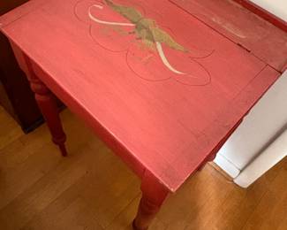 Handpainted eagle on fliptop desk