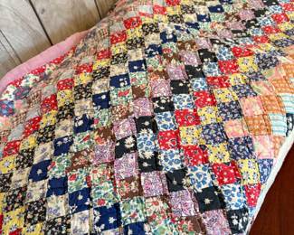 Vintage feedsack quilt
