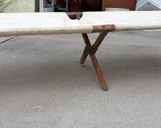 Vintage wood & canvas military cot