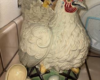 Vintage Portugal Hen Soup Tureen with matching ladle 