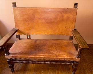 Absolutely fantastic antique leather settee