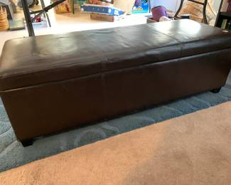 #52	storage chest black leather look 48x18x16	 $60.00 
