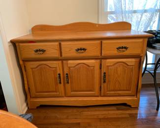 #4	buffet oak amish with 3 drawers and 3 doors 56x22x36	 $200.00 
