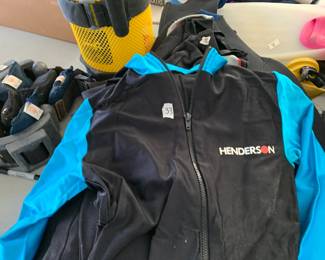 #32	skin dive suit aqua/black  by henderson medium	 $30.00 
