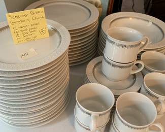 #148	Scherzer Bavaria Mixed Set of China approx 62 pieces	 $185.00 
